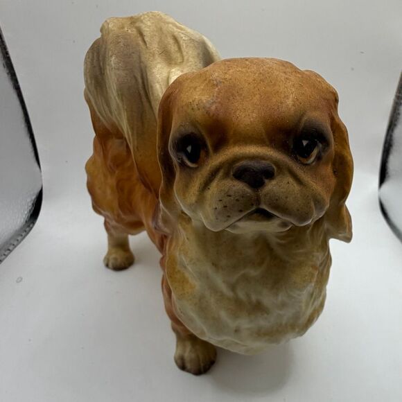 Lefton Vintage Large Standing Pekingese Dog Figurine Japan 5" T 6" Long H7328 - Picture 2 of 8